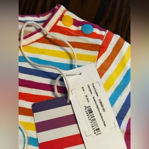 KidIO Sunshine Rainbow Appliqué Striped Dress baby girls 18-24 months NWT - Picture 14 of 16